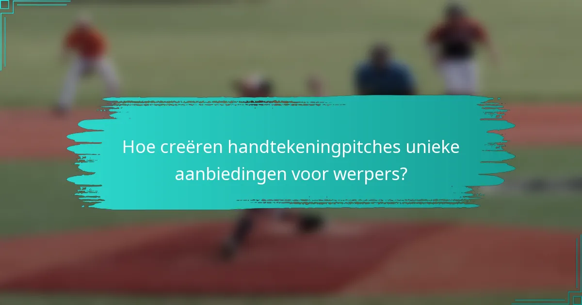 Hoe creëren handtekeningpitches unieke aanbiedingen voor werpers?