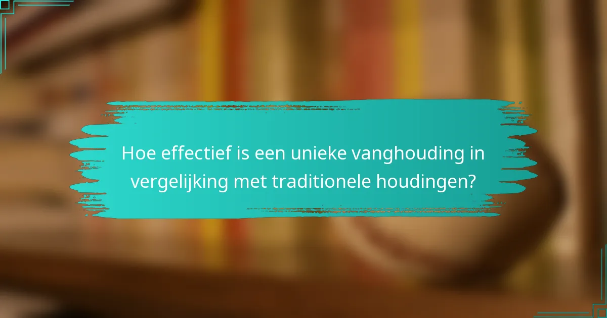 Hoe effectief is een unieke vanghouding in vergelijking met traditionele houdingen?