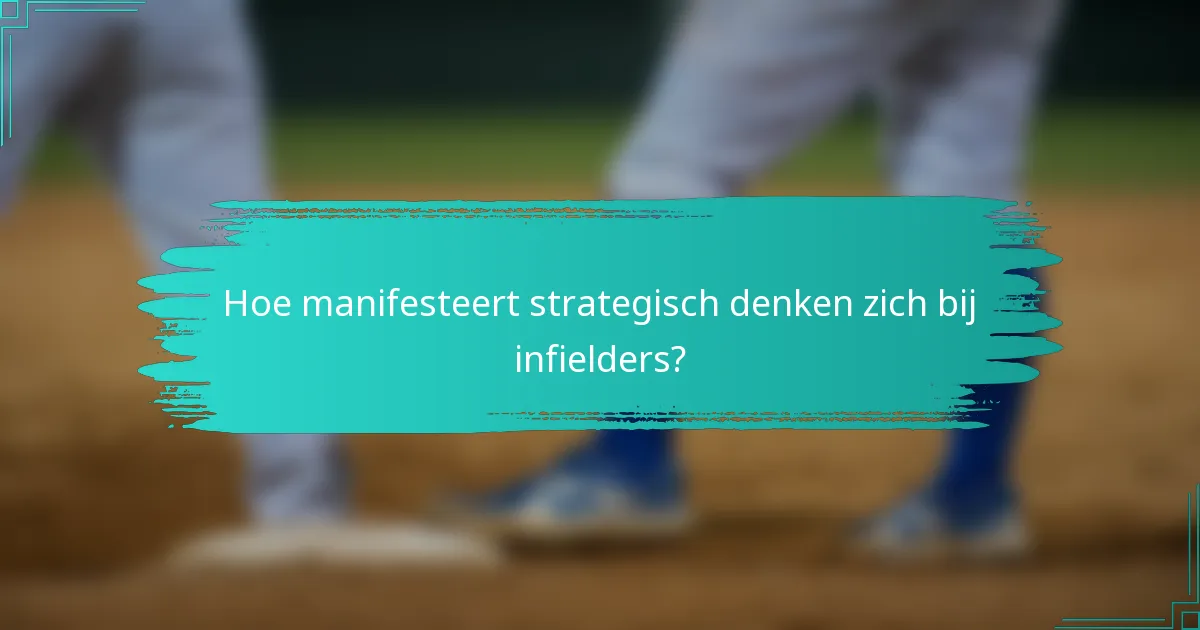 Hoe manifesteert strategisch denken zich bij infielders?