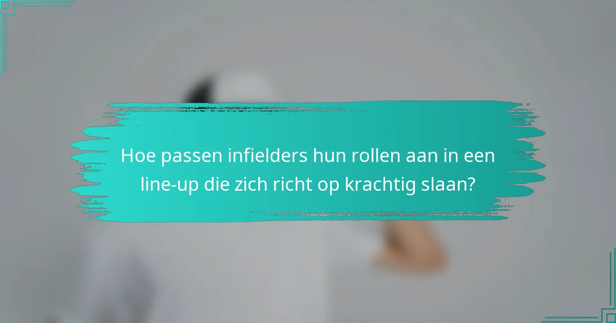 Hoe passen infielders hun rollen aan in een line-up die zich richt op krachtig slaan?