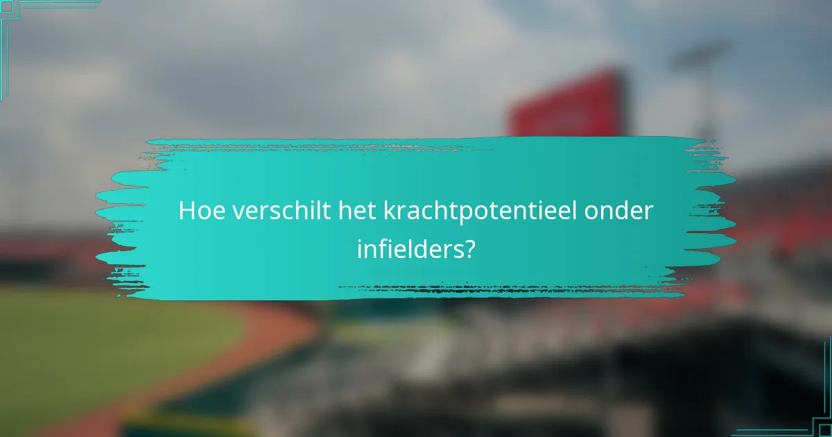 Hoe verschilt het krachtpotentieel onder infielders?